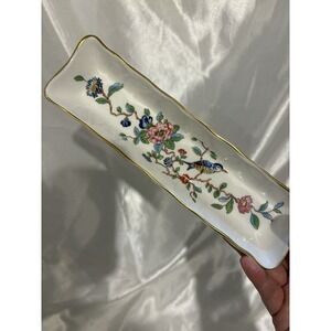 Pembroke Aynsley Fine English Bone China With Bird 2x8 Inches Tray Trinket dish